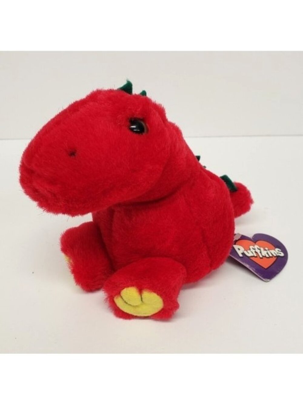 Swibco 5" Puffkins Drake Dragon Dinosaur Red Green Yellow 1994 Vintage Plush